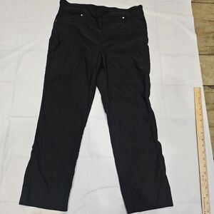 Hilary Radley Women's Size L Black Pull On Tummy Control Pants